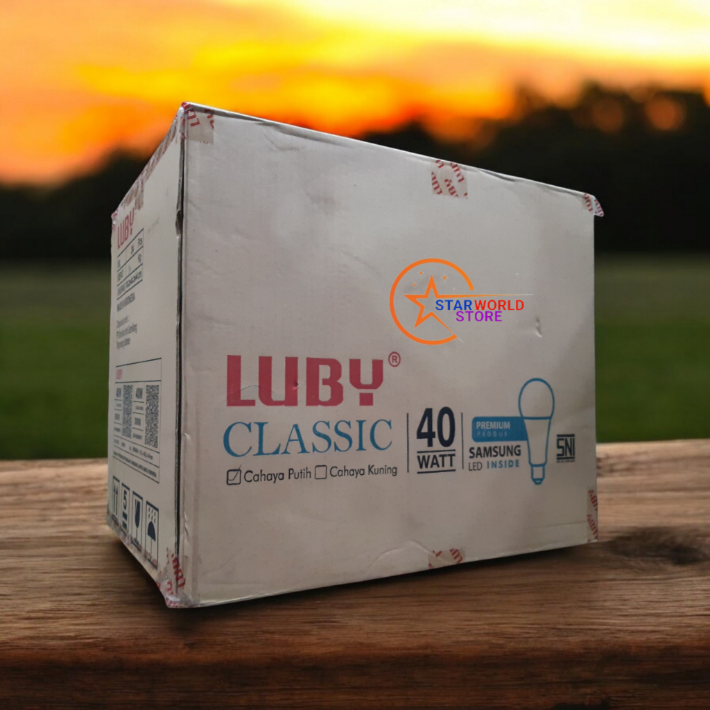 Paket 1 Koli LUBY Classic Lampu Bohlam LED 40 Watt / 1 DUS Isi 24 Pcs LUBY Classic 40W-Cahaya Putih