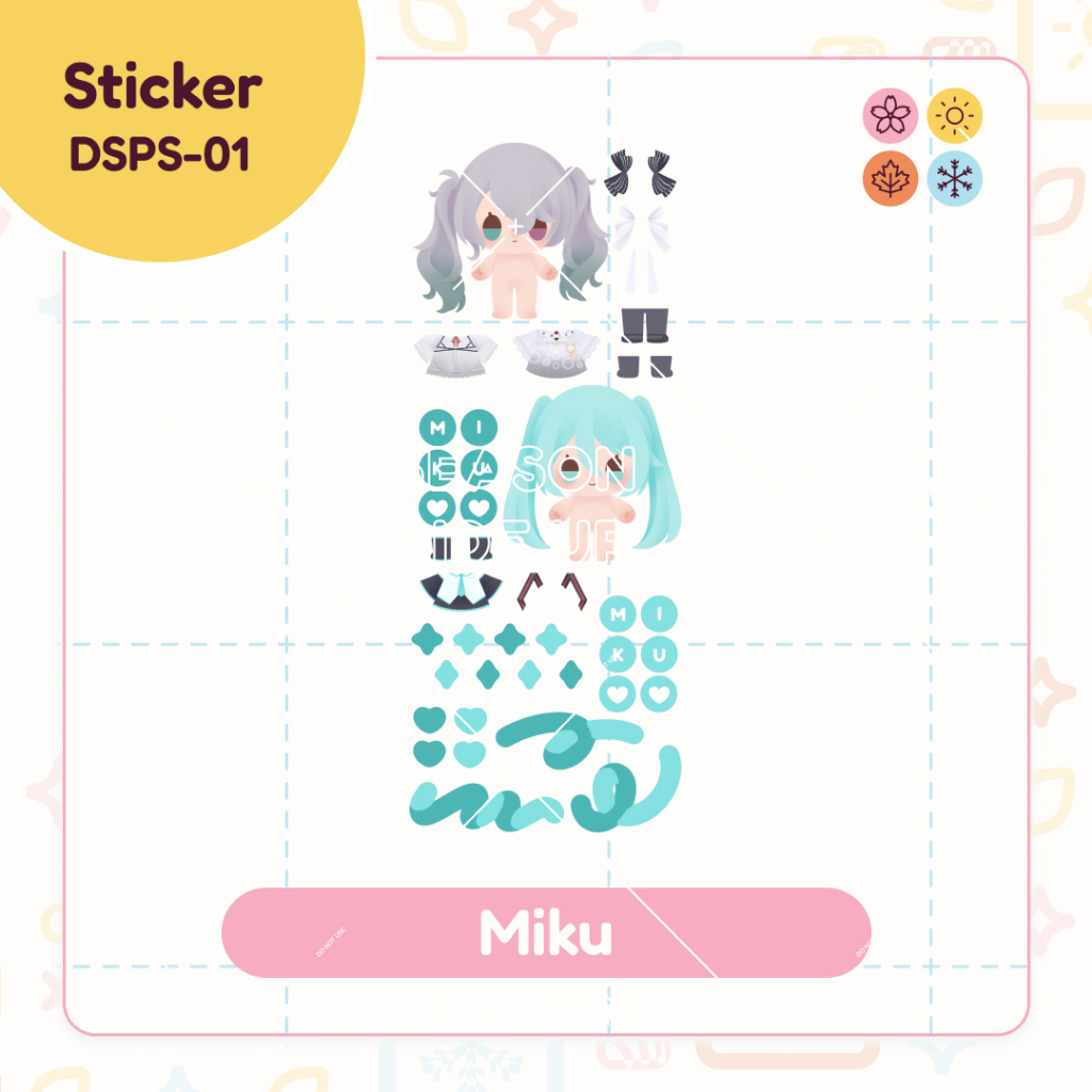 

Project Sekai Dress Up Sticker Sheet Vinyl Hologram Laminated Proseka