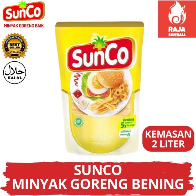 

PROMO-2Liter Minyak Sunco kemasan 1pouch-minyak goreng sunco premium 5xlebih bening dan awet