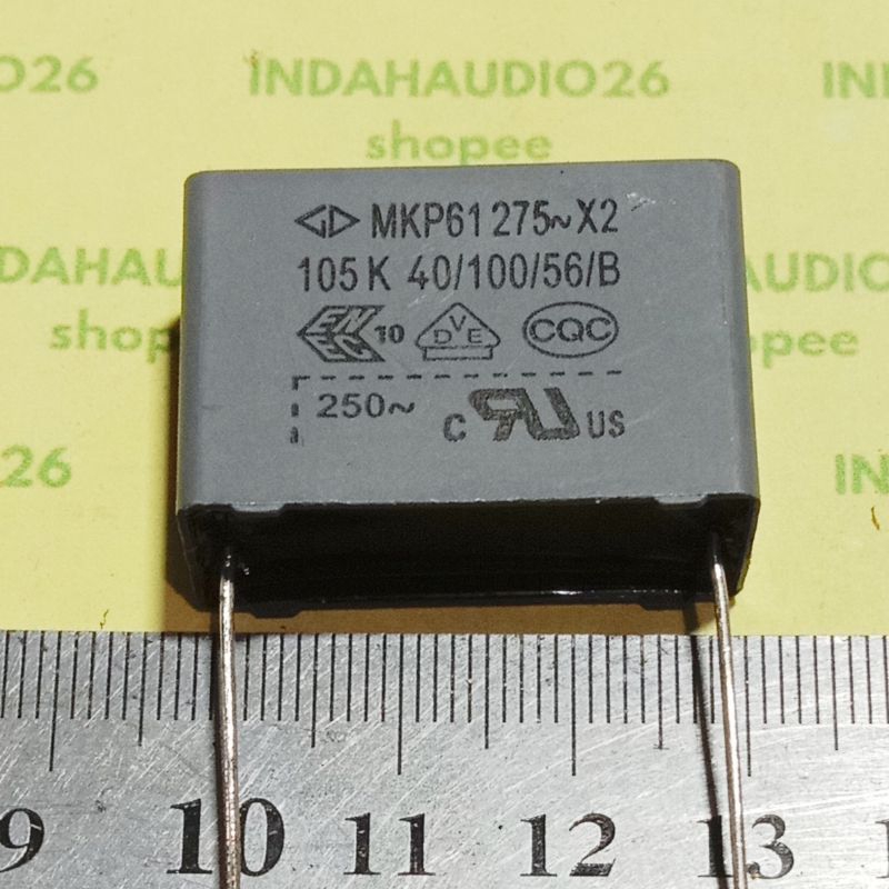 MKP61 275 X2 105K 28mm mkm 105 275 v 1uf  kapasitor capasitor mpx mkt ABU ABU 105k bukan 400v bukan 