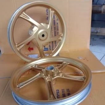 Pelek Vleg Racing Depan Belakang Motor Yamaha Mio J/Mio fino/Mio soul GT/Mio M3 Original warna gold