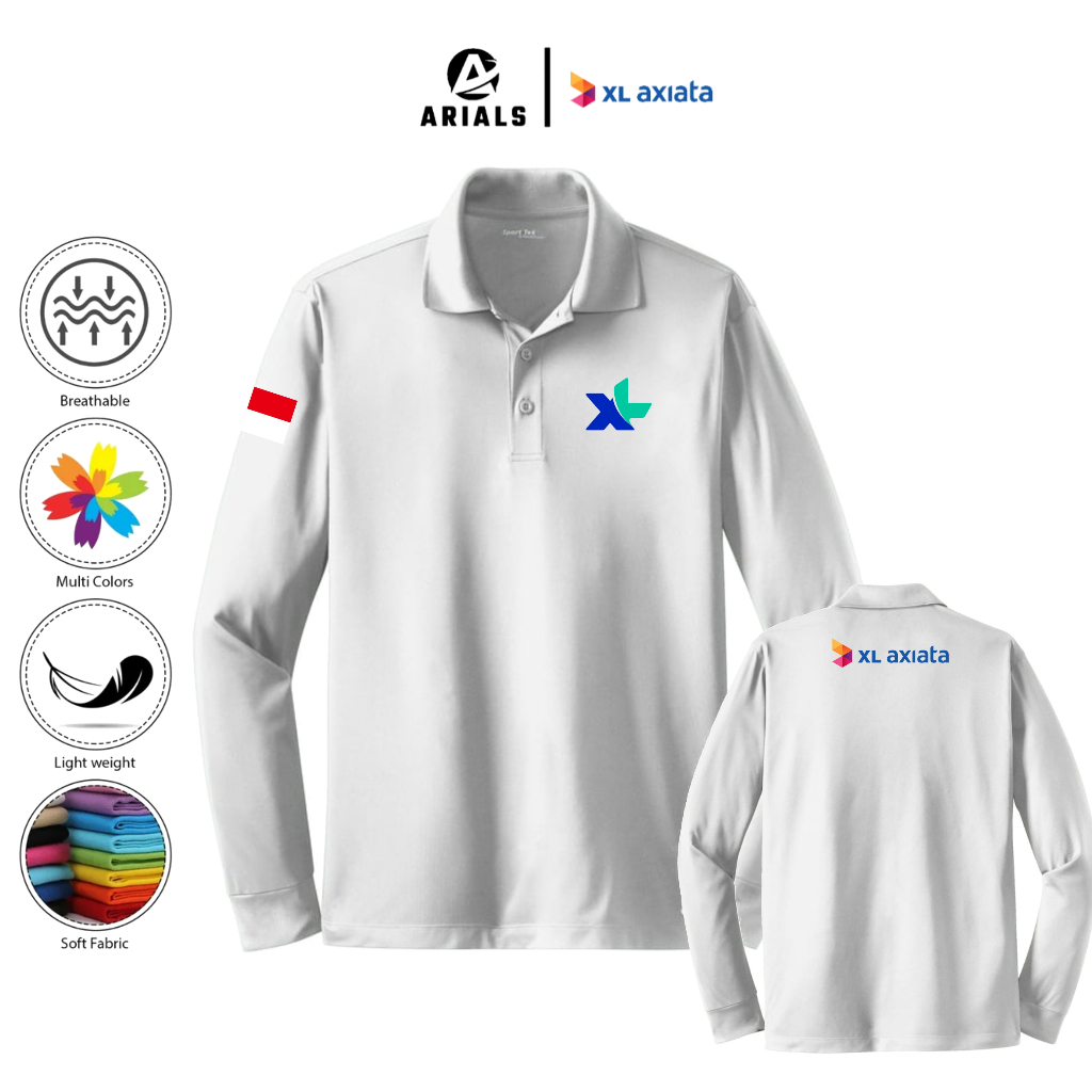 Arials Polo shirt Baju Kaos Kerah Lengan Panjang Perusahaan XL Axiata