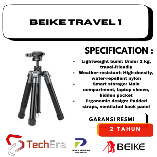 Beike Travel 1 Tripod Selfie Stick Traveling untuk Kamera / HP / Action Cam