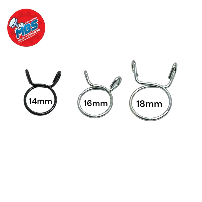 klem penjepit 14 mm 16 mm 18 mm slang gas slang radiator slang angin motor mobil
