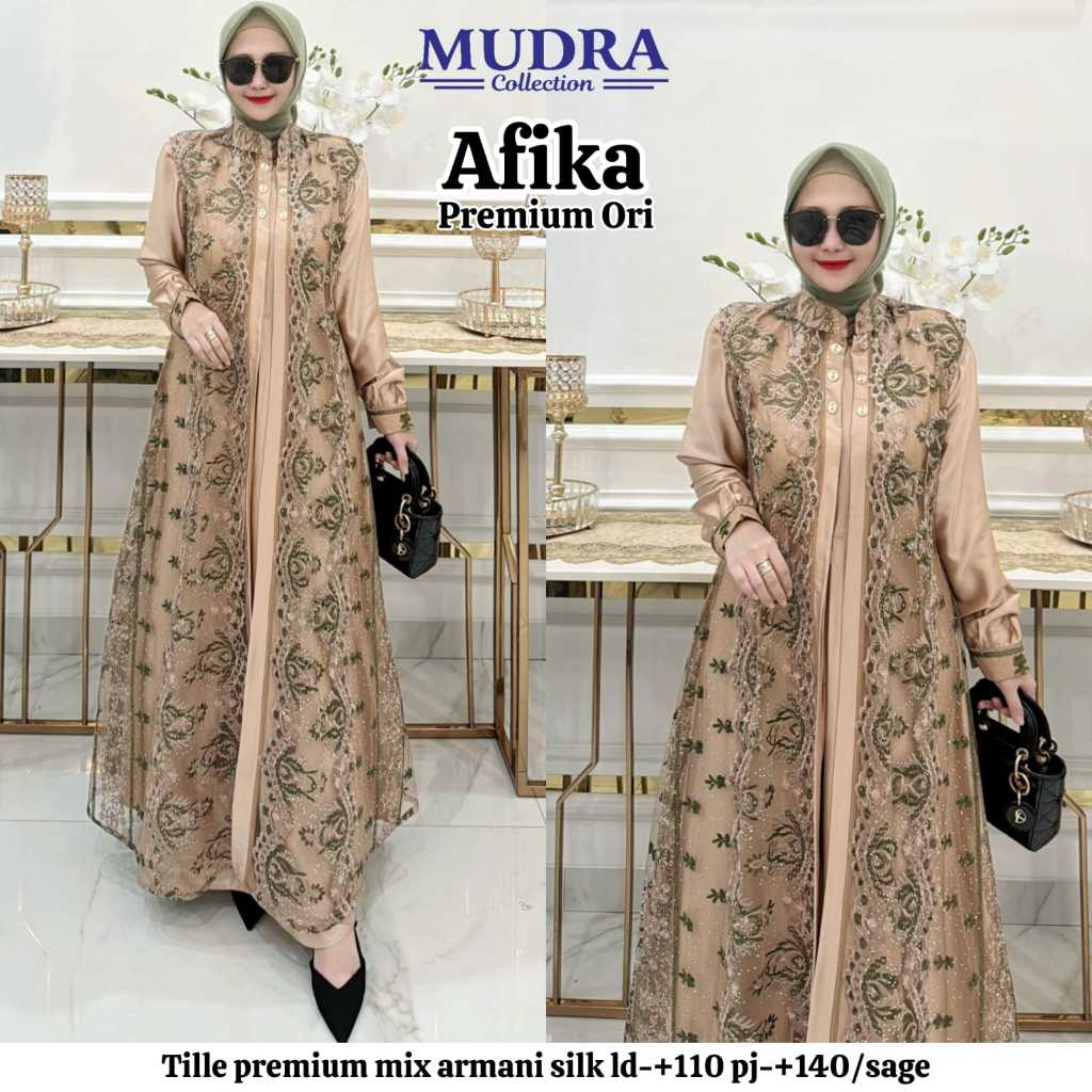 Mudra Hijab / Gamis Terbaru / Gamis Wanita / Gamis Premium / Afika / Mudra Collection