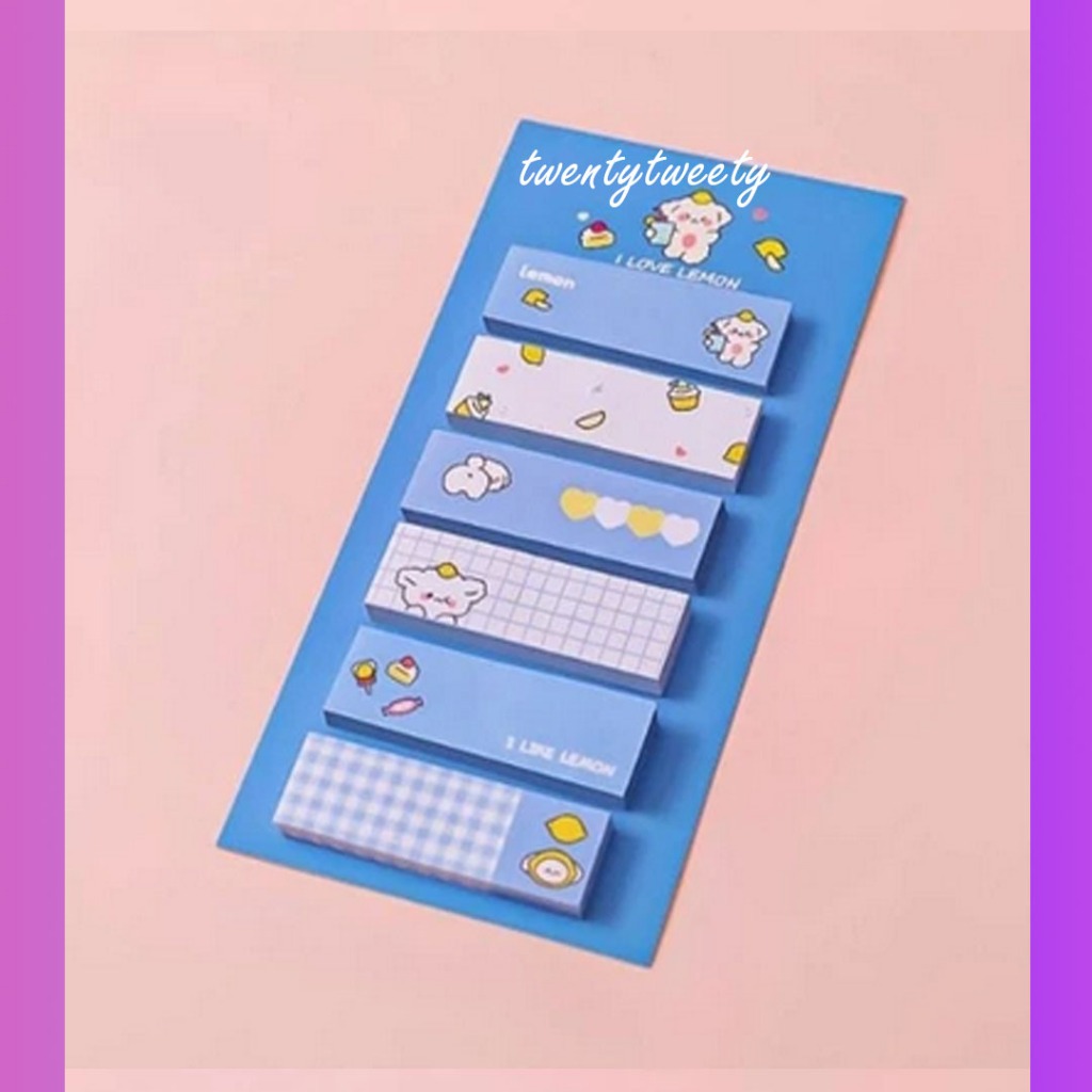 

Sticky Note / Pembatas Halaman Buku / Memo Kecil Aestetik Warna Biru / Kertas Kecil Desain