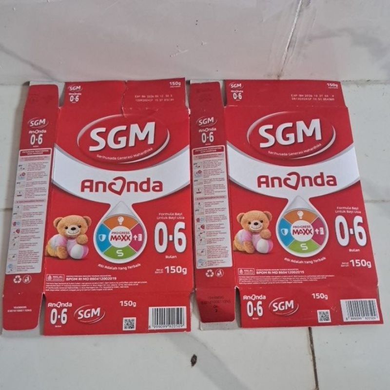 SGM Ananda Tahap 1 0-6 Bulan / Kardus Susu SGM Ananda 0-6 Bulan 150gr / Dus SGM Ananda 0-6 Bulan