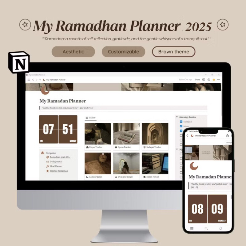 Ramadhan Notion Template | Notion Template | Ramadan Planner | Ramadan Journal