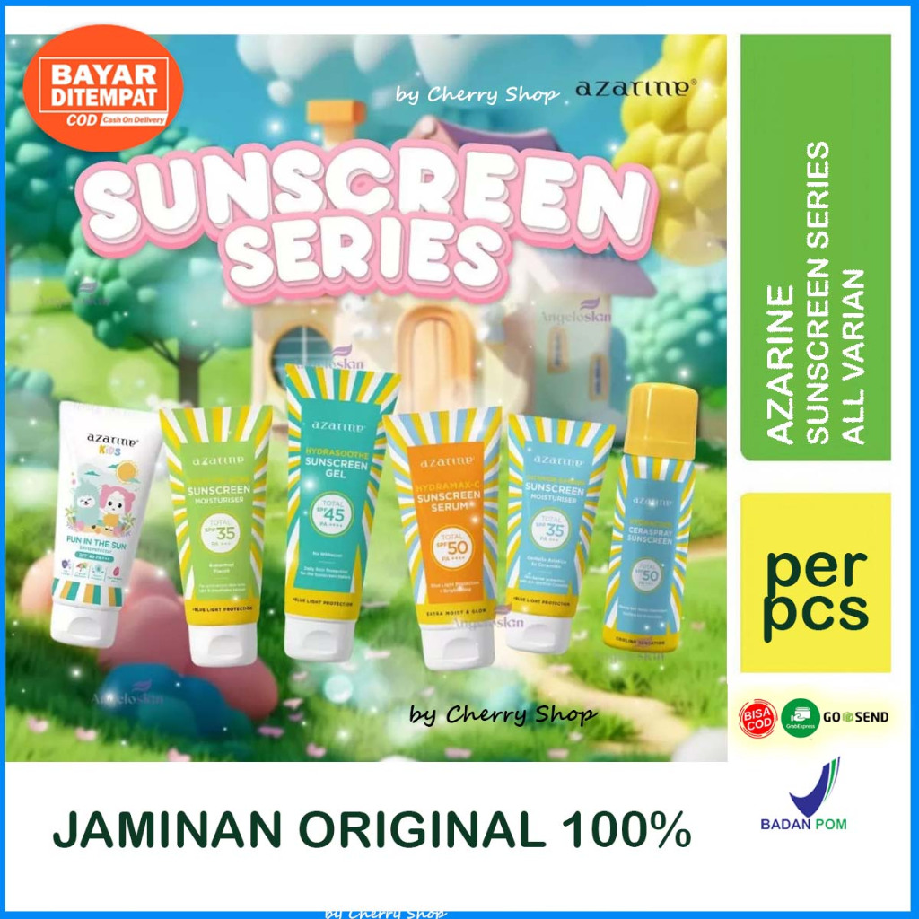 Azarine Sunscreen SS Gel SPF45 - Hydramax C SPF50 - Cicamide - Calm My Acne - Ceraspray Tabir Surya 