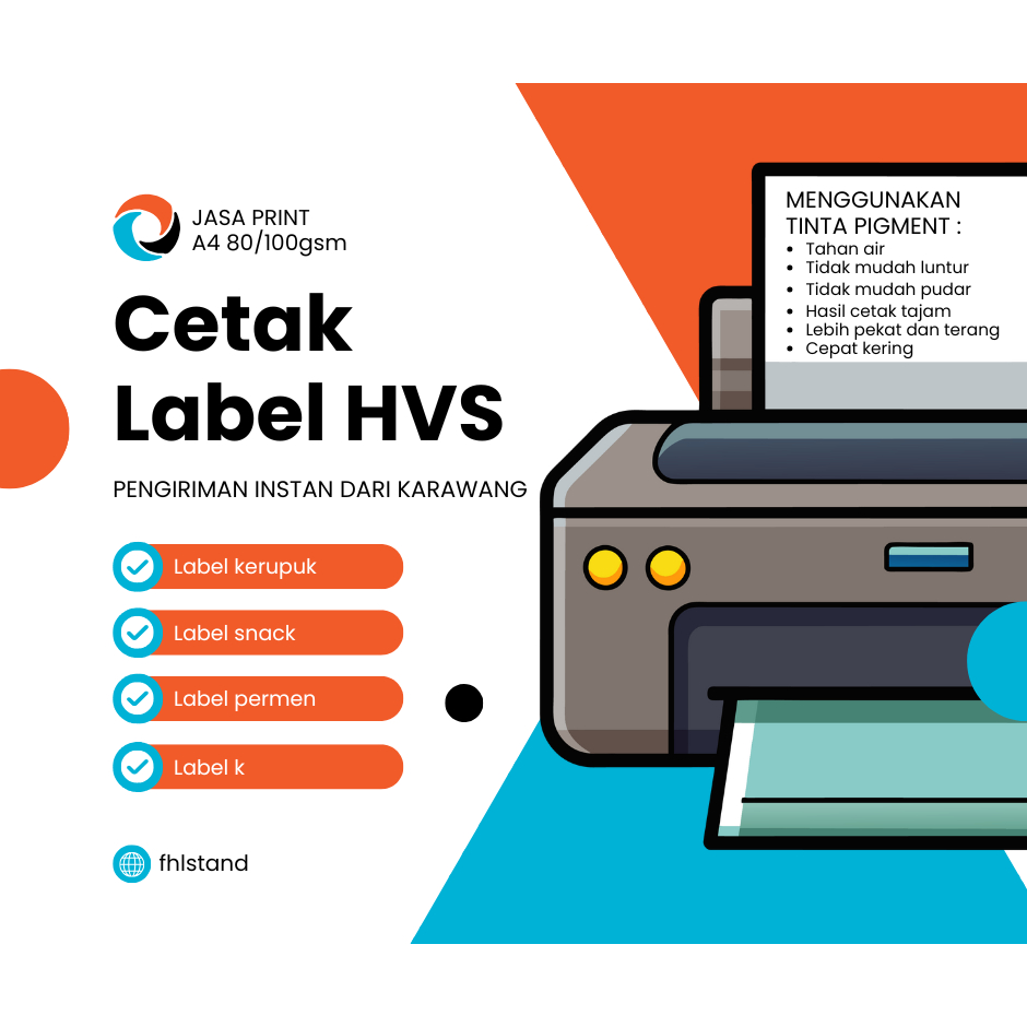 

JASA CETAK Label Makanan Kertas HVS gratis desain Instant Area Karawang