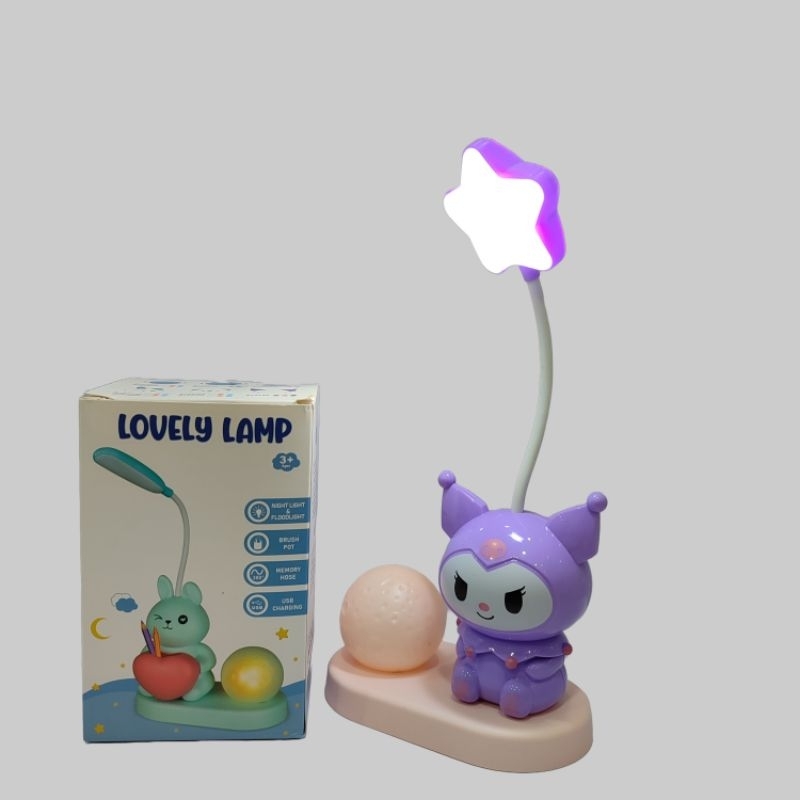 Lampu Tidur Belajar Karakter Kuromi Lucu USB Charging