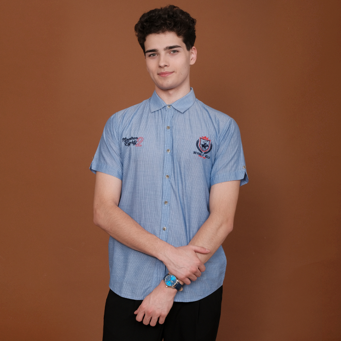 BEVERLY HILLS POLO CLUB Shirt Men Blue BVM24141