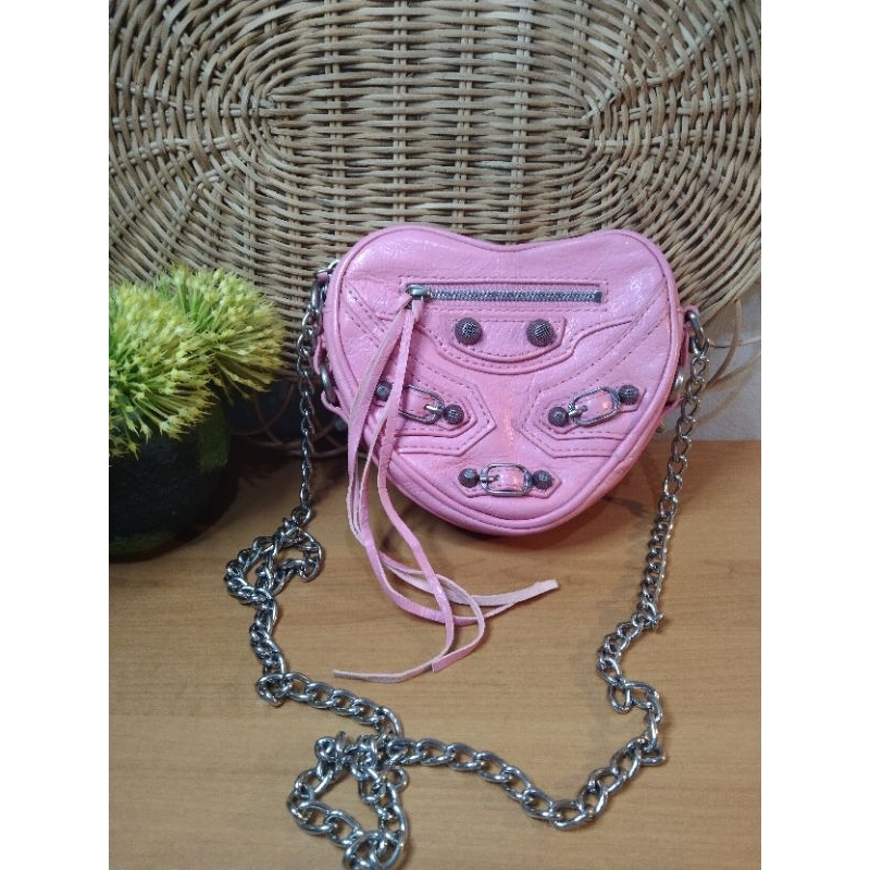 preloved balen mini pink heart cagole