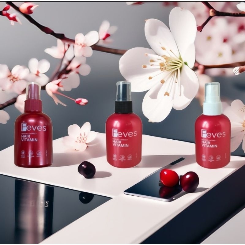 Feves Hair Vitamin 100ml/Vitamin Rambut/Feves Rosemary/Ginger/Ginseng