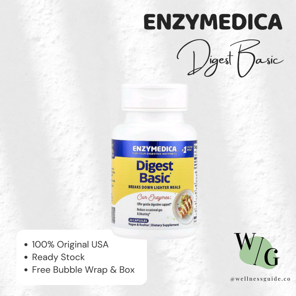 ENZYMEDICA DIGESTIVE ENZIMES DIGEST BASIC 30 CAPSULES | WELLNESS GUIDE ENZIM MEMBANTU PENCERNAAN