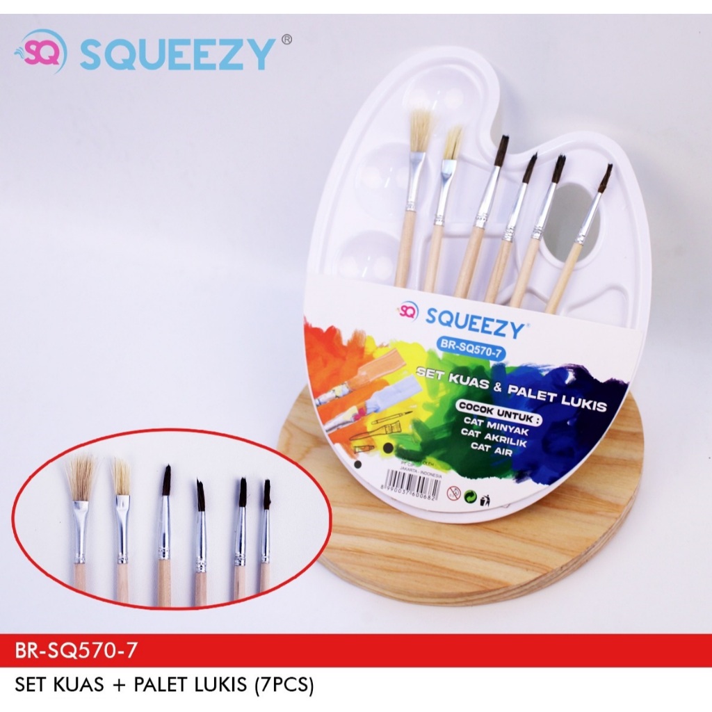 

SQUEEZY Kuas Lukis Set + Pallet BR-SQ570-7