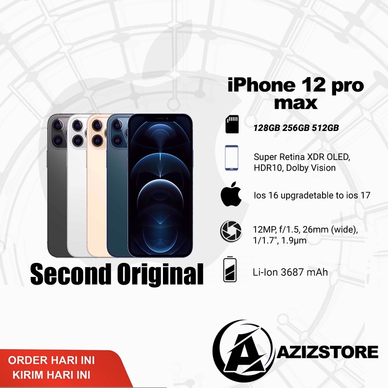 HP 12 Pro Max 256GB 128GB SECOND ORIGINAL FULLSET MULUS