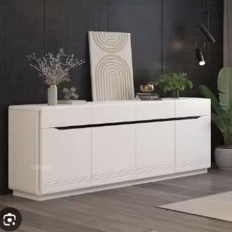 buffet ruang tamu glossy putih 2meter