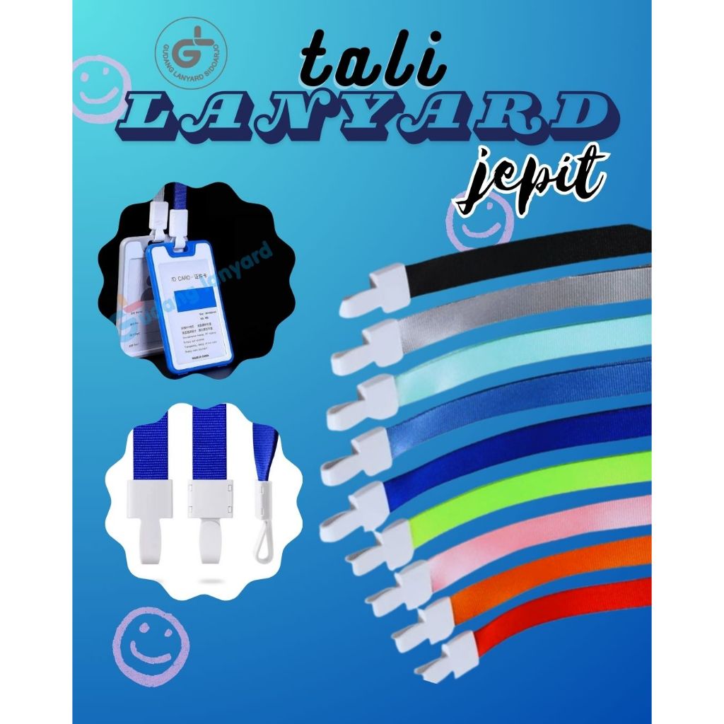 

Tali LANYARD JEPIT 1.5cm tali ID Card tali idcard polyster Name Tag 1,5 cm POLOS