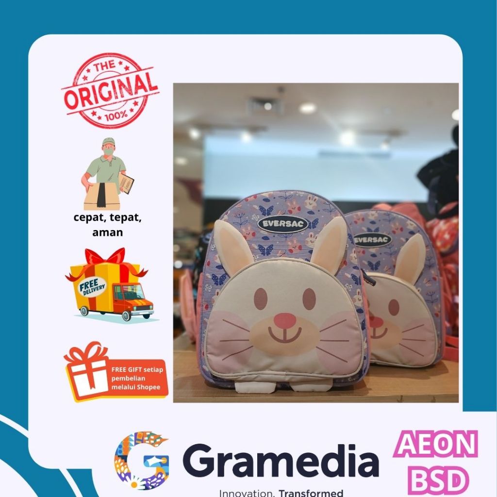 GRAMEDIA AEON BSD - EVERSAC BACKPACK KINDER 1 RABBIT