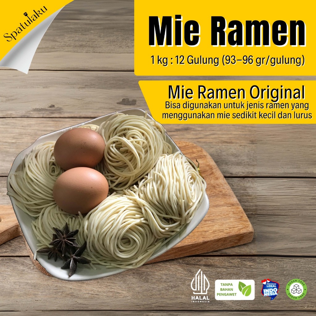 

MIE RAMEN Mentah / Japanese food / 1 Kg isi 12 pcs / Diformulasikan Khusus untuk Ramen