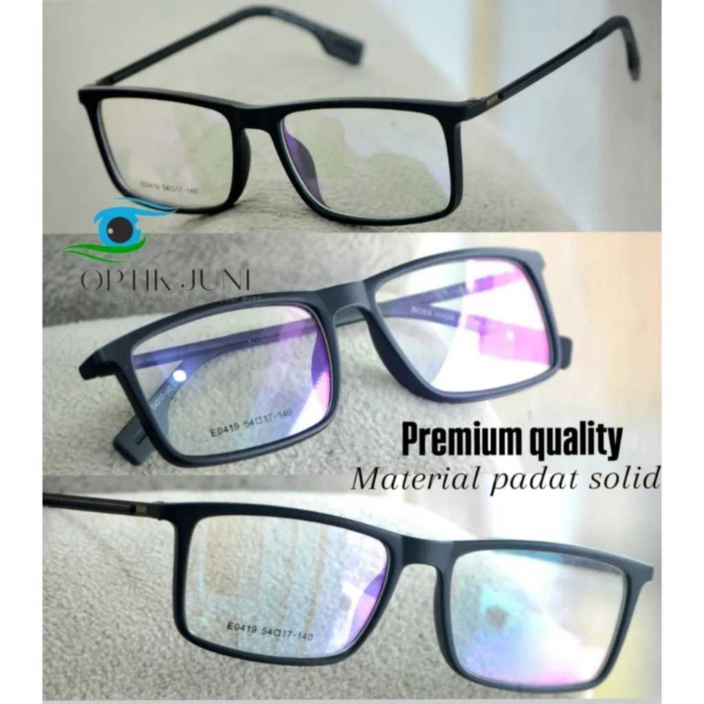 kacamata model sporty hitam anti radiasi komputer blue ray photocromic|frame solid premium 0419