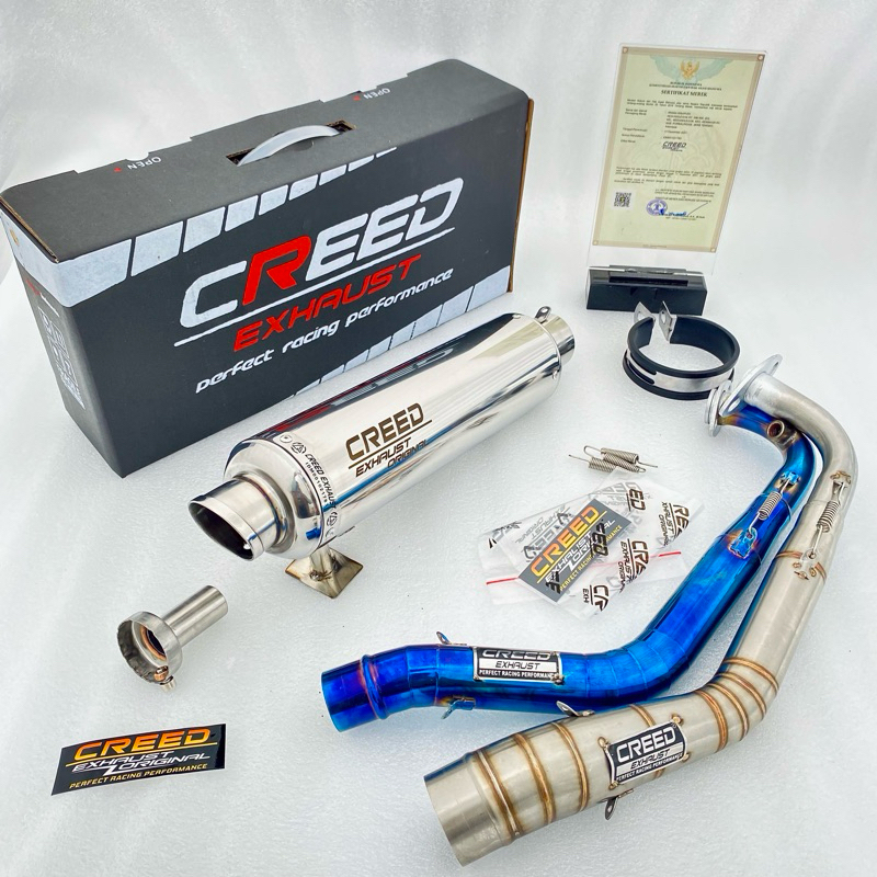 Knalpot Racing Creed Exhaust NEW tye SAMURAI Stainles For Matic Metik Pcx 150/160 ADV Aerox New/old 