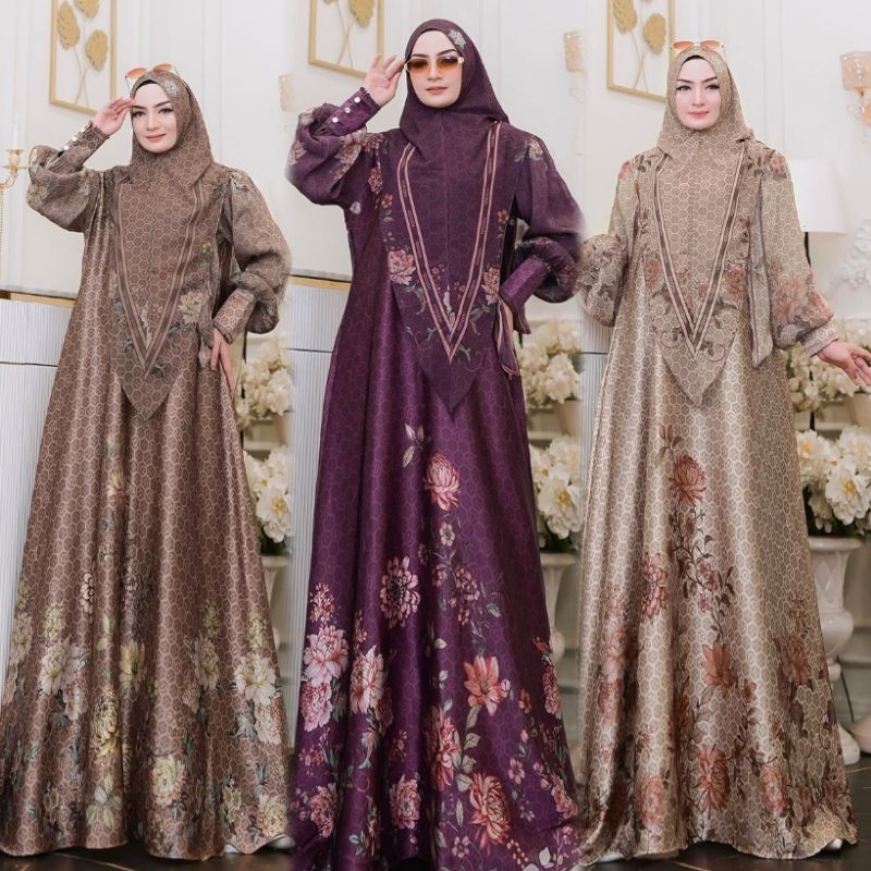 MISCA SERIES BY YODIZEIN SYARI gamis set hijab printing premium gamis lebaran mewah cantik HQ gamis 