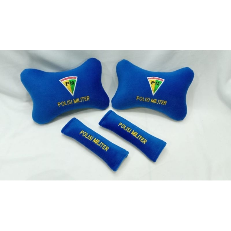 bantal headrest pm/polisi militer aksesoris interior mobil polisi militer