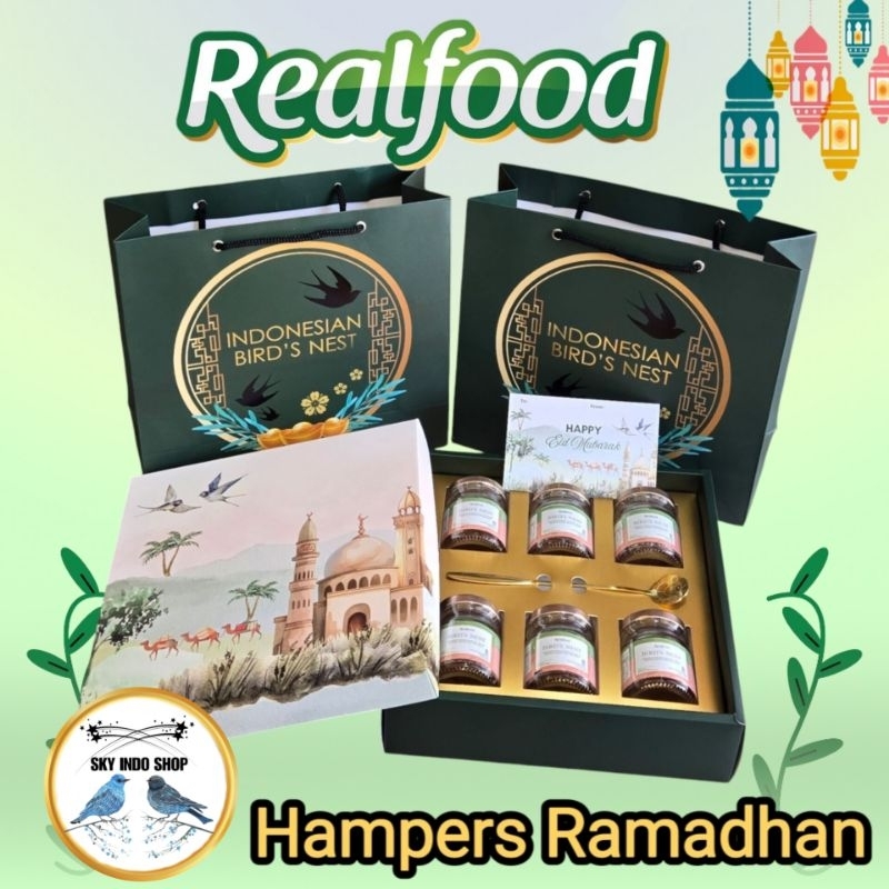 

Hampers Realfood Edisi Lebaran Idul Fitri Ramadhan ( 6 Jar Ramadhan Birdnest ) Isi Minuman Sarang Burung Walet & Chicken Bone Broth