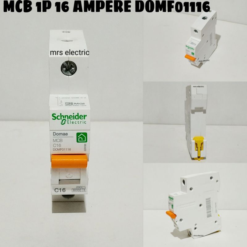 MCB 16 AMPERE 1P SCHNEIDER DOMF01116 MADE IN THAILAND