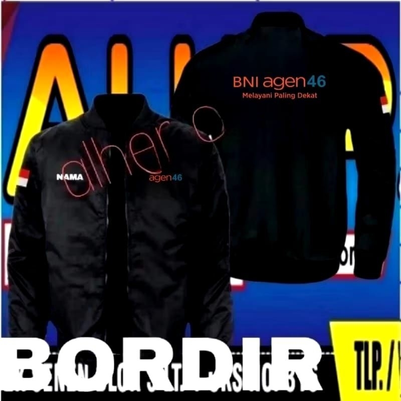 Jaket bordir agen BNI 46 jaket agen BNI 46 jaket bomber agen BNI 46 jaket kerja agen BNI 46 jaket se