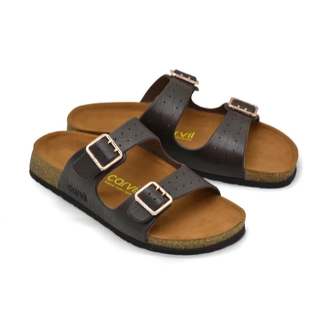 Carvil Sandal Footbed Wanita Oslo-02 Brown