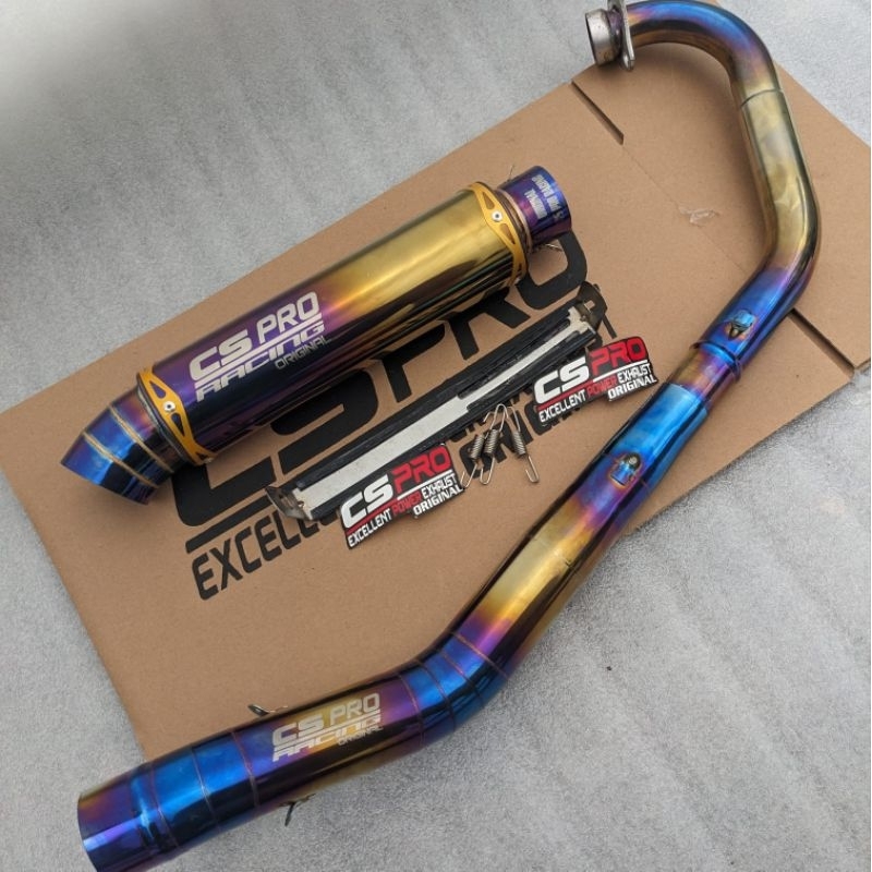 Knalpot Cs pro racing orii PNP Vixion R15 v2 v3 MX king MX 135 Supra GTR Sonic 150 satria Fu karbu/f