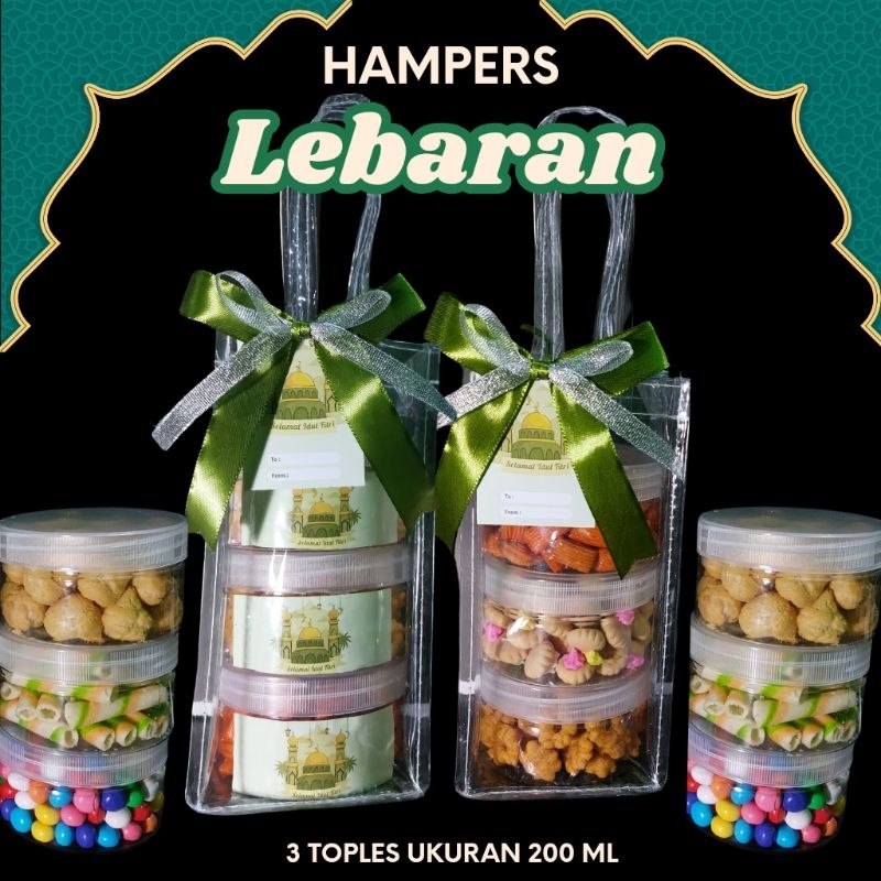 

paket Lebaran Hampers !!3 Toples Bisa Pilih Snack makanan