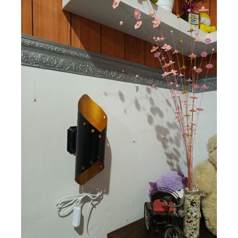 lampu hias dinding bambu