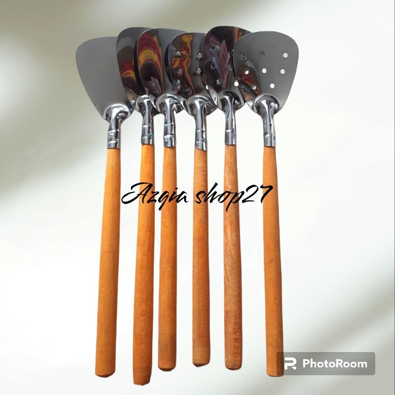 Sepatula sedeng gagang kayu /sotil gagang kayu /sodet gagang kayu./Sutil setenlis