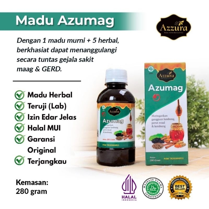 

Madu Azzura - Madu Azumag Atasi Sakit Maag Gerd dan Lambung 280gr Original 100% D