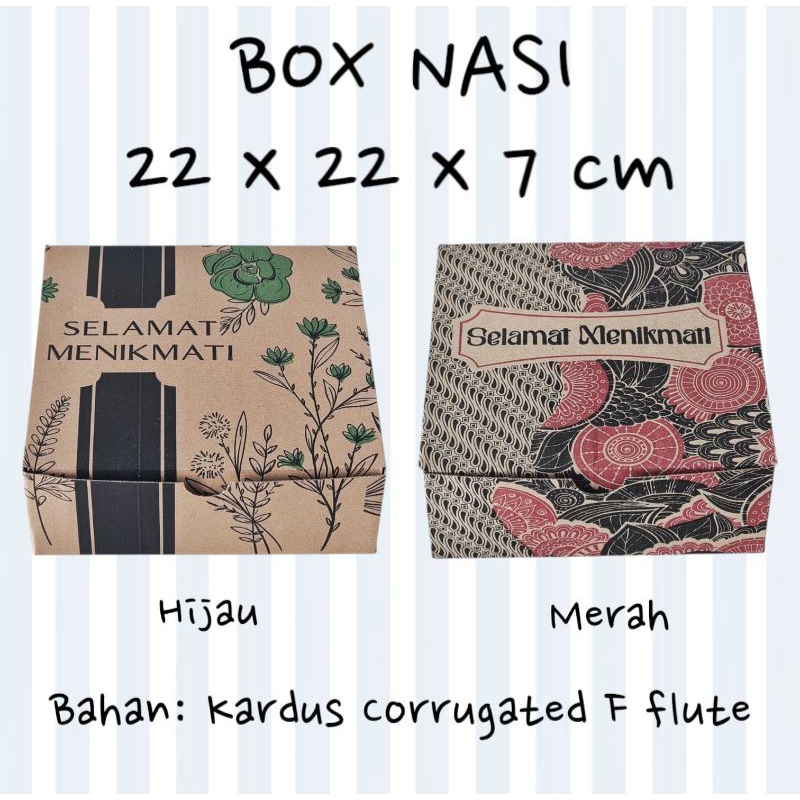 

(MIN ORDER 25 PCS) BOX CATERING 22x22x7 F FLUTE / DUS NASI / KOTAK TAKEAWAY