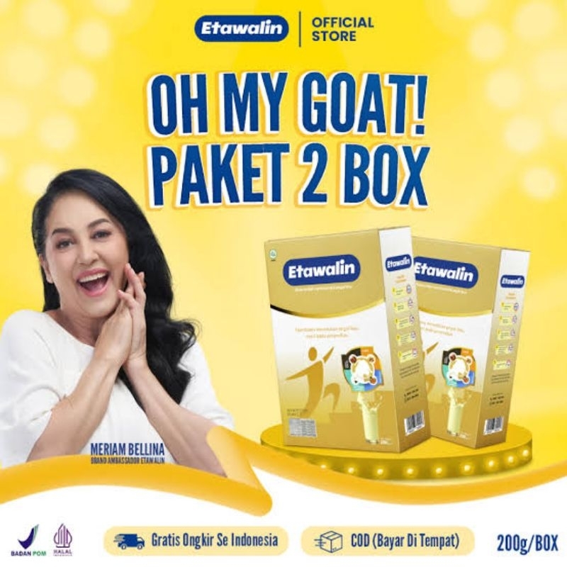 

Paket 2 Box ETAWALIN Susu Etawa Herbal Alami Mengatasi Asam Urat dan Nyeri Sendi