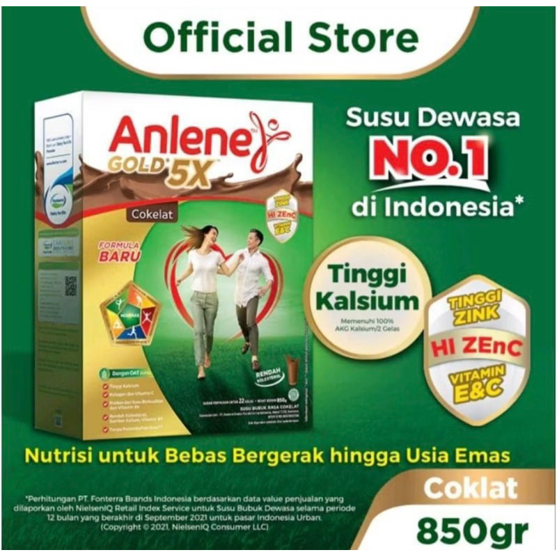 

IO Anlene Gold 5X Vanila Orinal Coklat 825 / 850GR Anlene Gold 5 X 850 GR Exp Juni Sept 2026