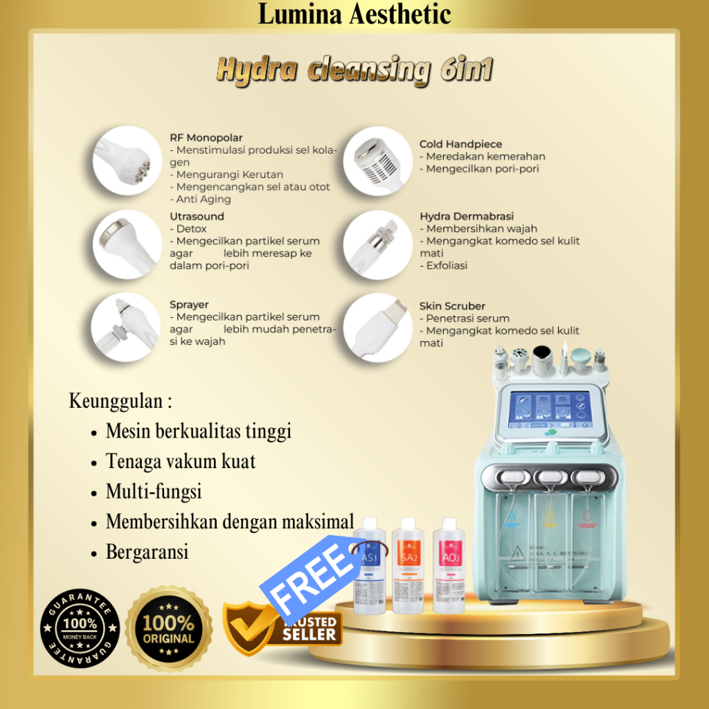 Hydra Facial 6in1 Dermabrasi Perawatan Wajah Membersihkan Kulit Menghilangkan Komedo