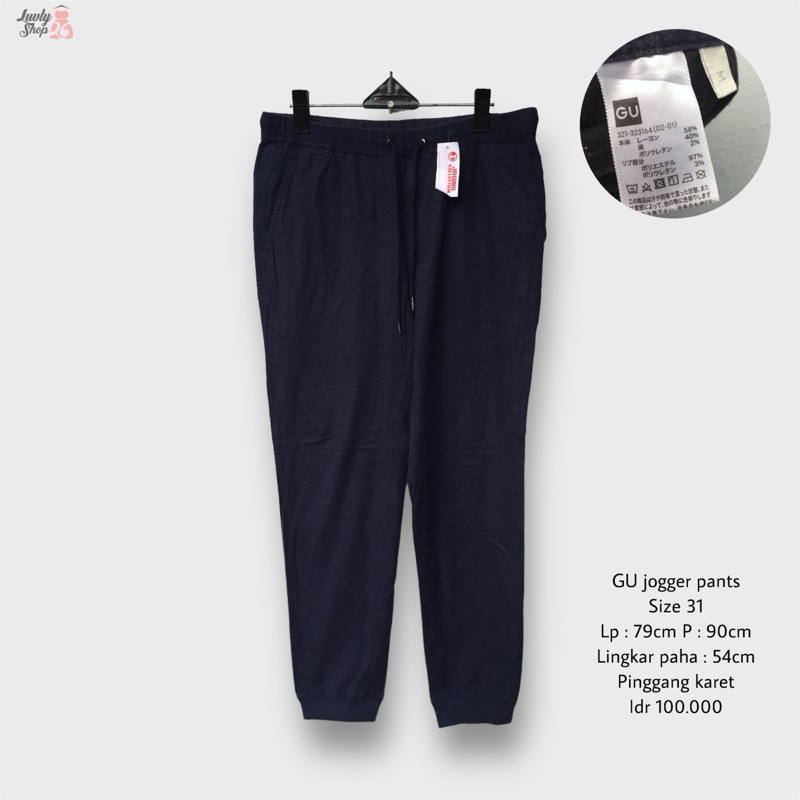 gu by uniqlo jogger pants navy