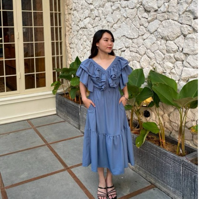 Daphne Dress - Dusty Blue