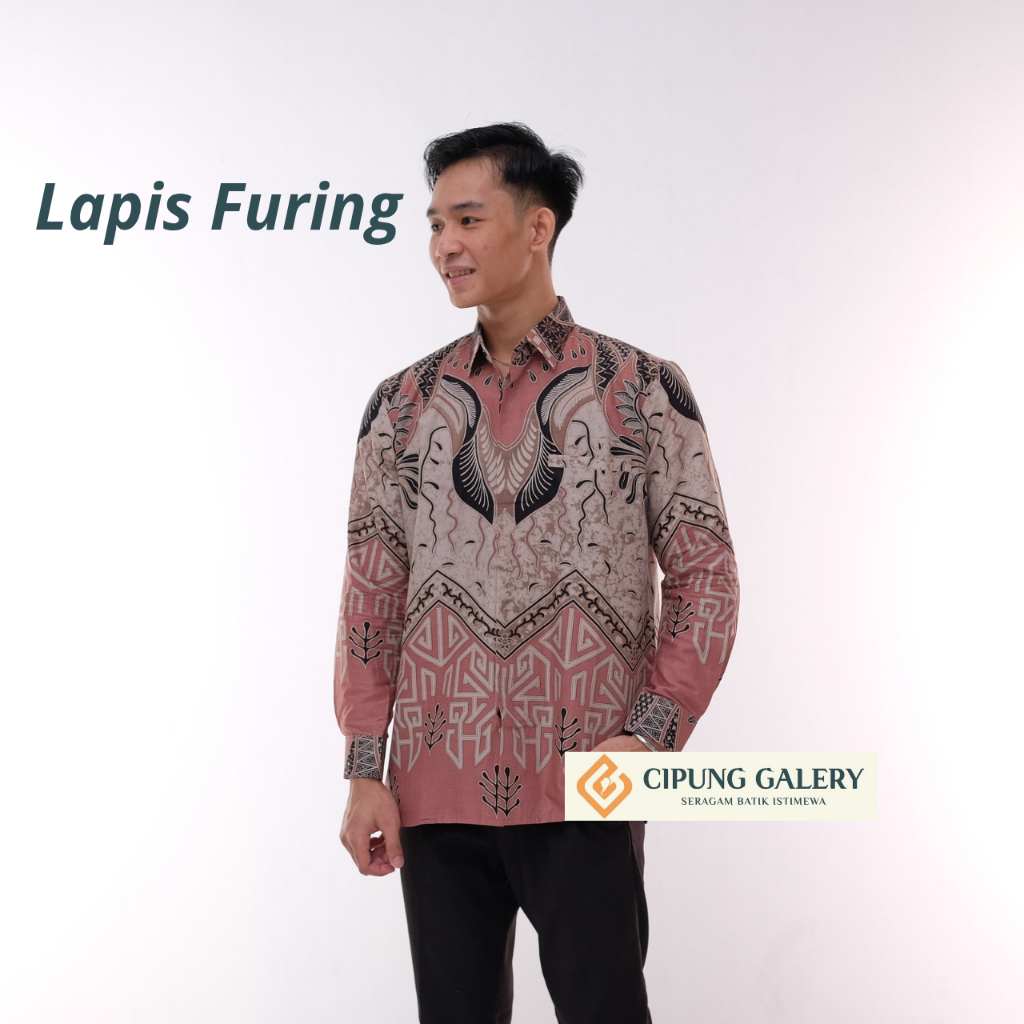 Batik Pria Motif Prasasti Pink Salem Lapis Furing