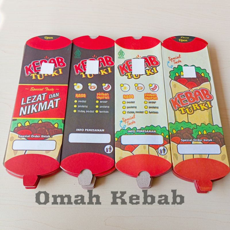 

100 Lembar dus kebab / Kemasan kebab 24×9 cm/ Pembungkus kebab