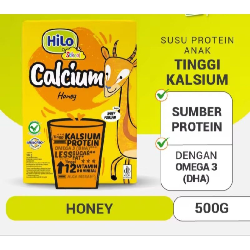 

HiLo School Honey 500gr - Susu Anak Tinggi Kalsium Protein Lebih Rendah Gula -HiLo School Honey