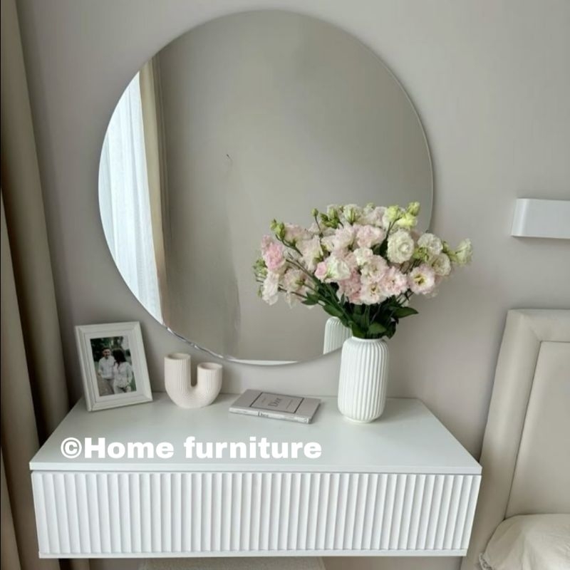 Meja Rias Gantung Tempel Dinding Motif Salur - Panjang 40-100cm  Meja Rias Aesthetic