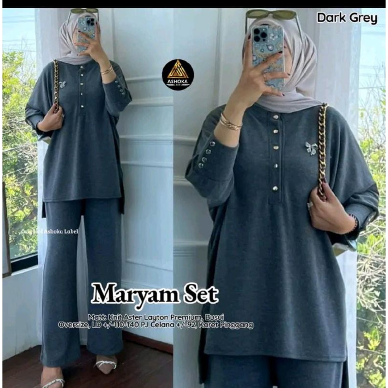 New Stelan Knit Inara Premiun Maryam - Set Baju Knit Wanita - Setelan jumbo