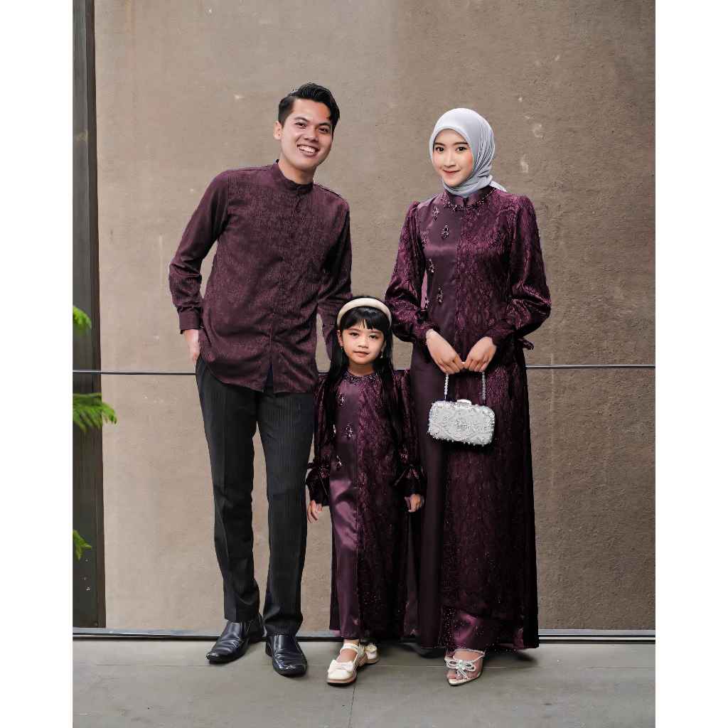 Couple Family Set Zanitha dress Couple Lebaran 2025 Exclusive Spesial Lebaran Gamis Couple Lebaran S